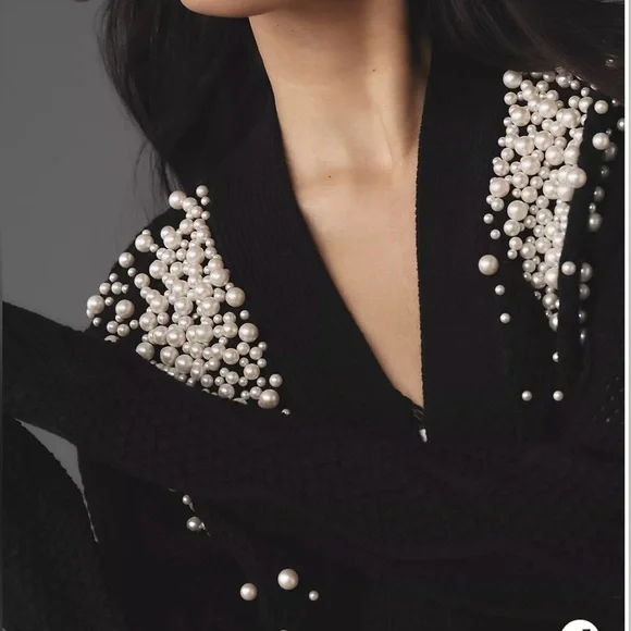 Anthropologie by Anthropologie Pearl Cable Cardigan NWT - Picture 3 of 7